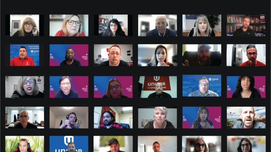 Unifor Aerospace delegates attending virtual council meeting