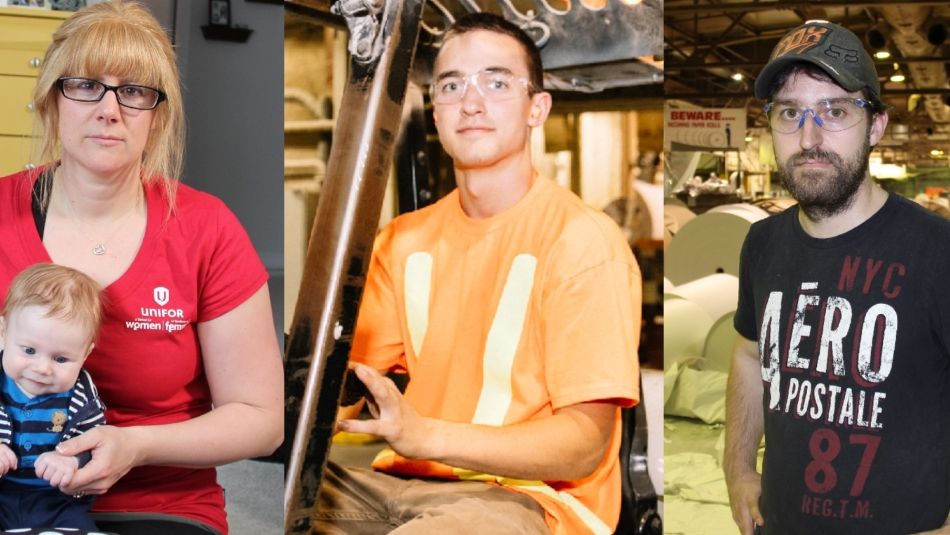 Four portraits of Unifor forestry workers.