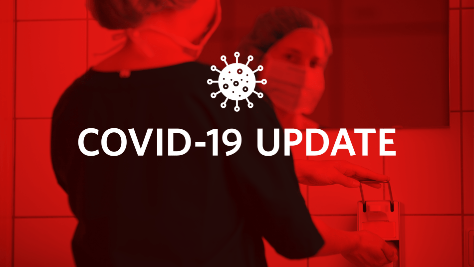 A graphic reads: "COVID-19 update."