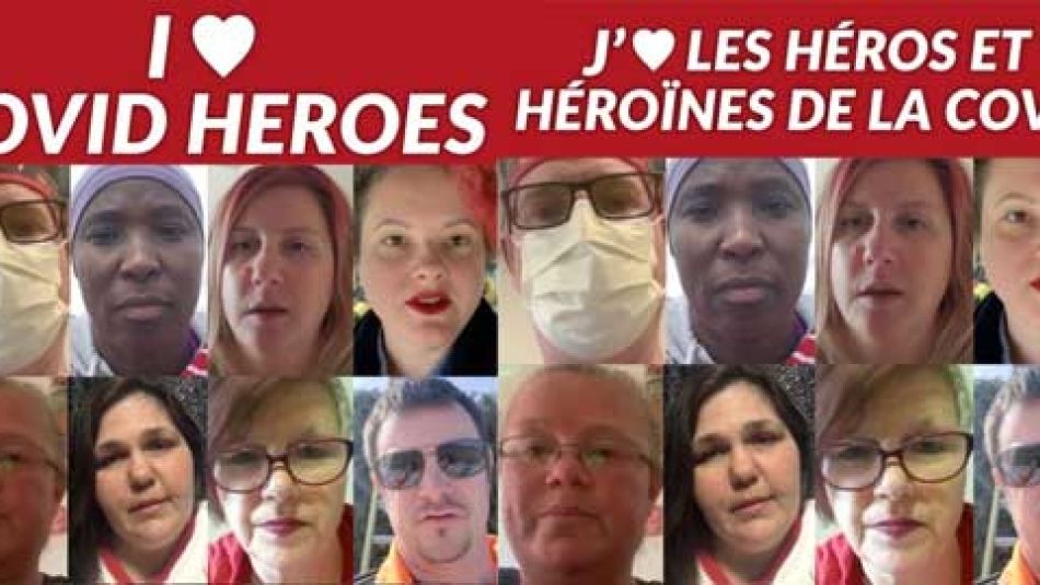 I heart COVID Heroes faces of members 