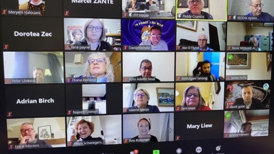Photo of Zoom call with 134 participants