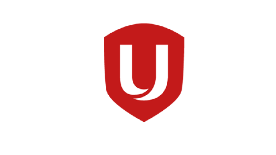 A red shield with Unifor U logo in the centre.
