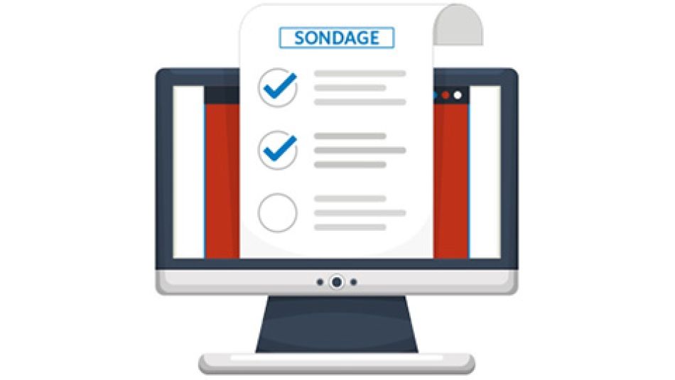ordinateur Clipart avec une sondage