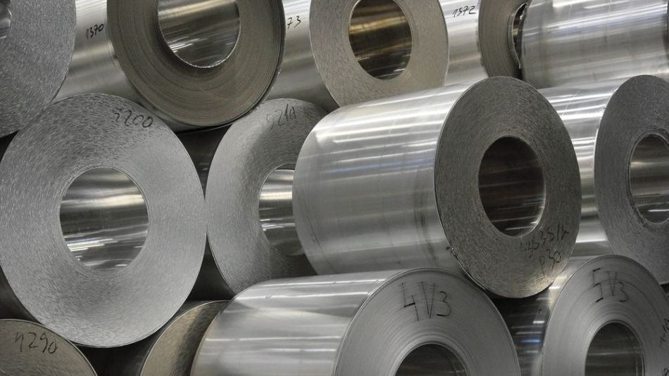 Rolls of aluminum.