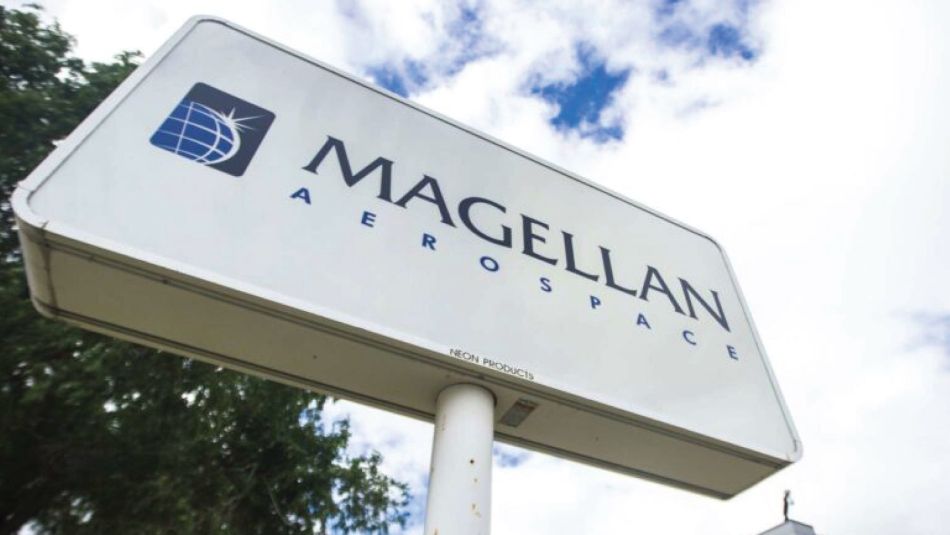 Exterior of Magellan Aerospace plant in Winnipeg, Manitoba.