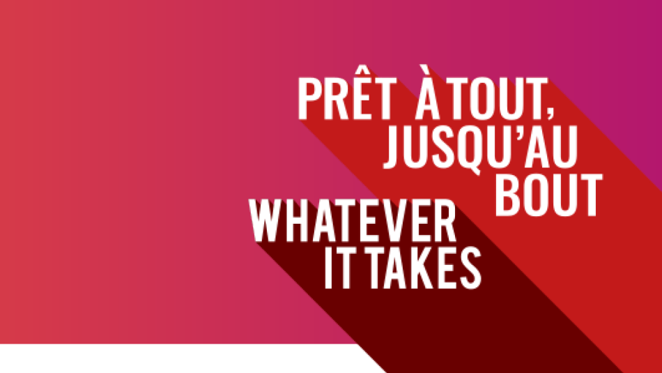 A Unifor Convention 2019 graphic reads "Whatever it takes. Prête à tout, jusqu'au bout."
