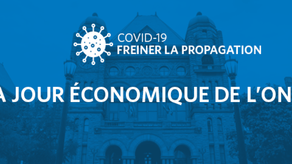 Un graphic contient le texte : «Mise à jour économique de l'Ontario.»