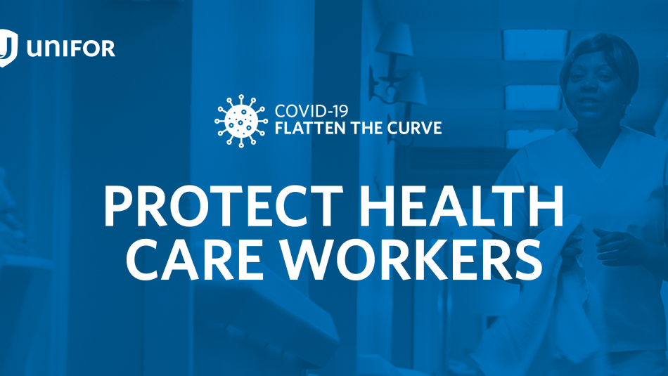 A graphic reads: "Protect health care workers."