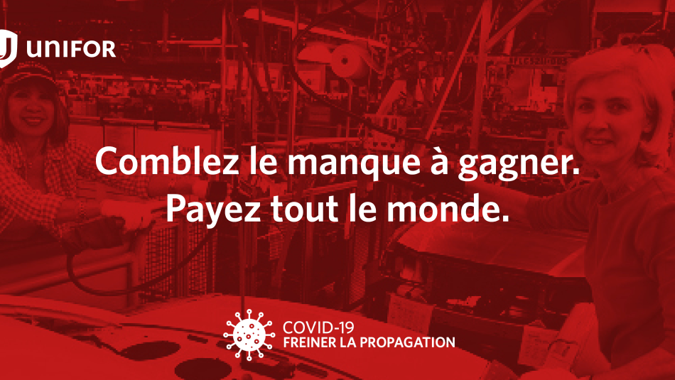 Un graphique contient le texte : «Comblez le manque à gagner. Payez tout le monde.»