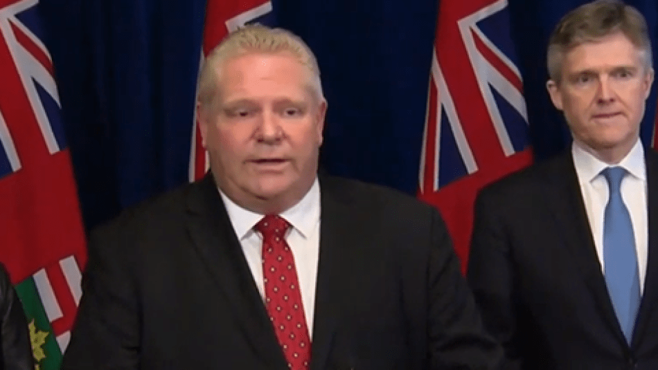 Ontario premier Doug Ford and members of his government.