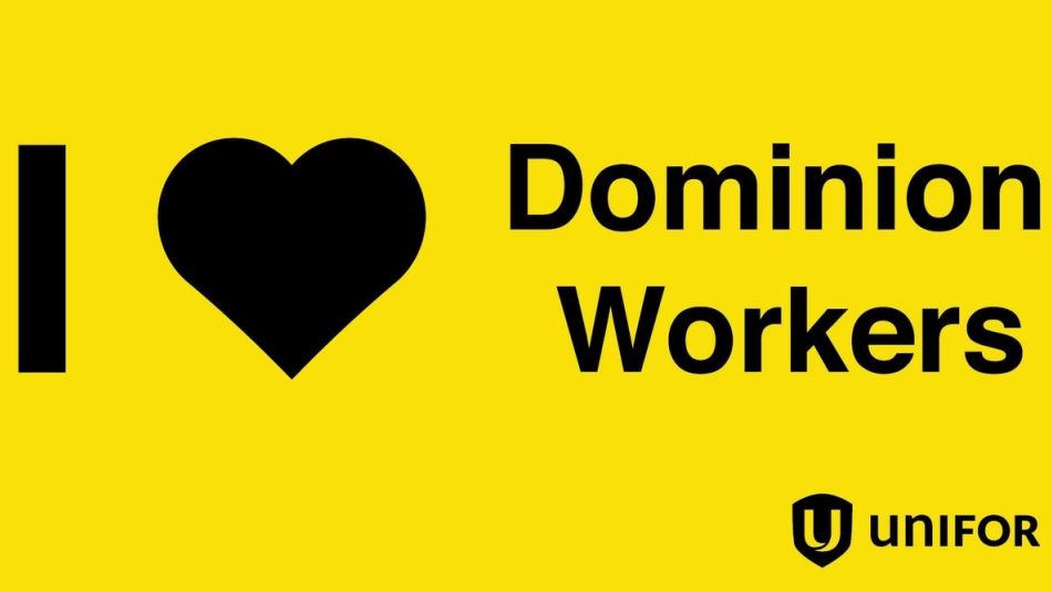 A graphic reads: "I love Dominion Workers."