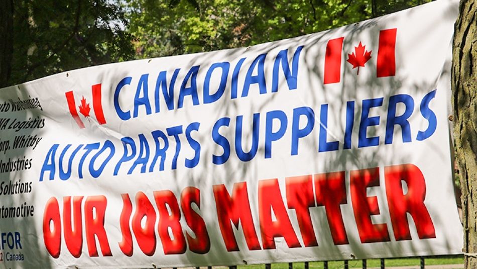 A banner reads "Canadian Auto Parts Suppliers. Our Jobs Matter."