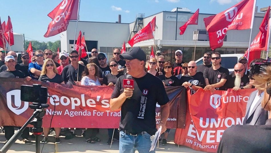 John D’Agnolo, Unifor Local 200 president, outside the Nemak plant in Windsor.