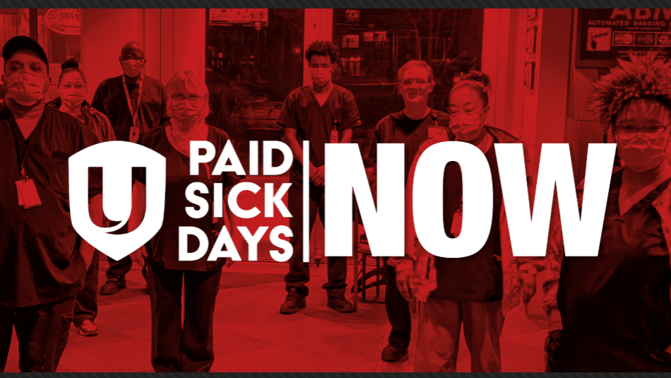 Text reads Paid Sick Days Now