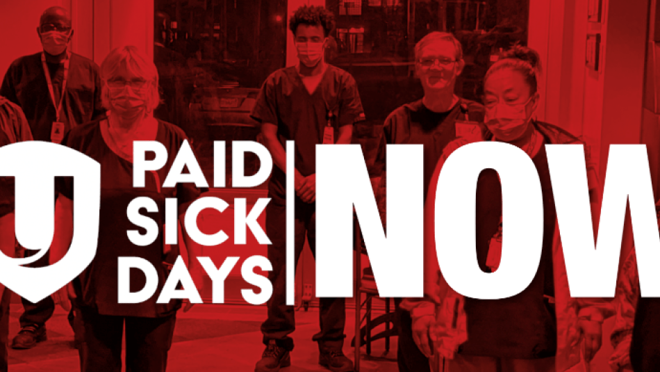 Text reads Paid Sick Days Now