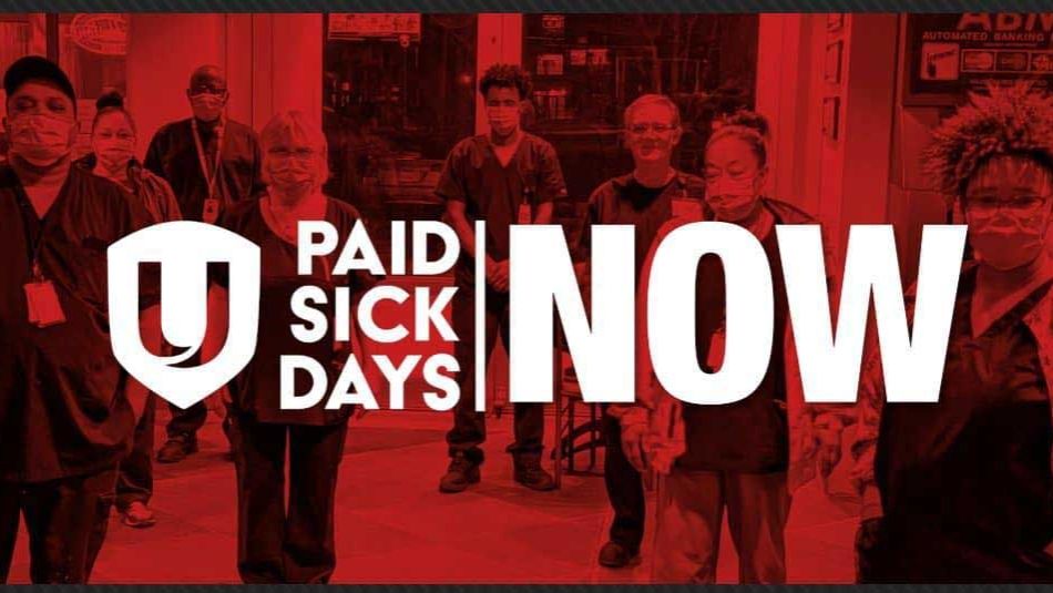 Text reads Paid Sick Days Now