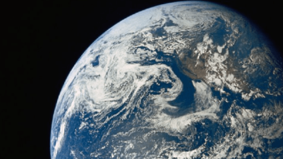 A photo of Earth as seen from space.