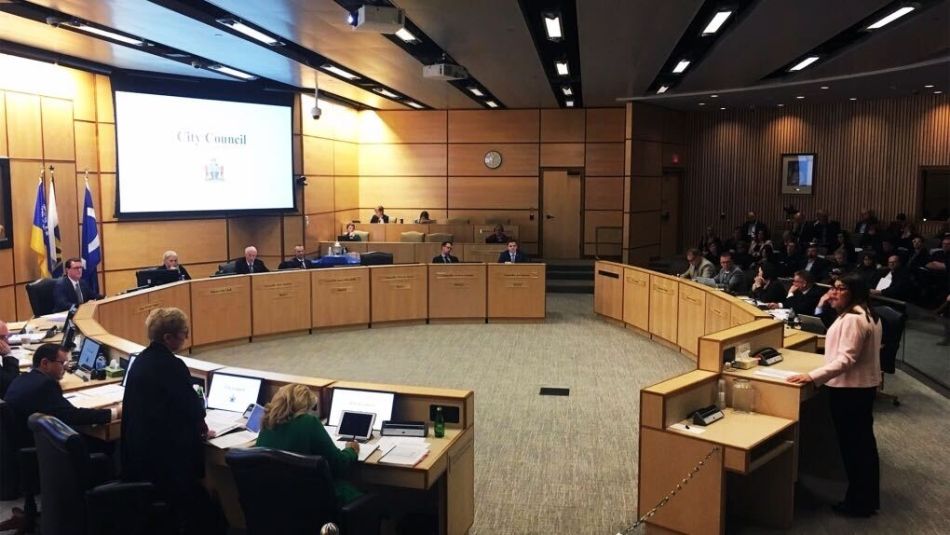 A Regina city council meeting.