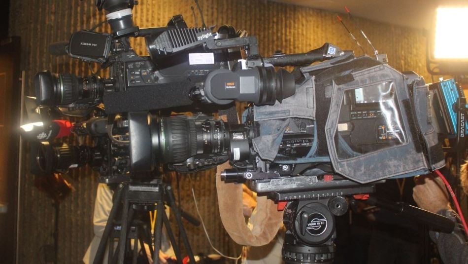 A television news camera.