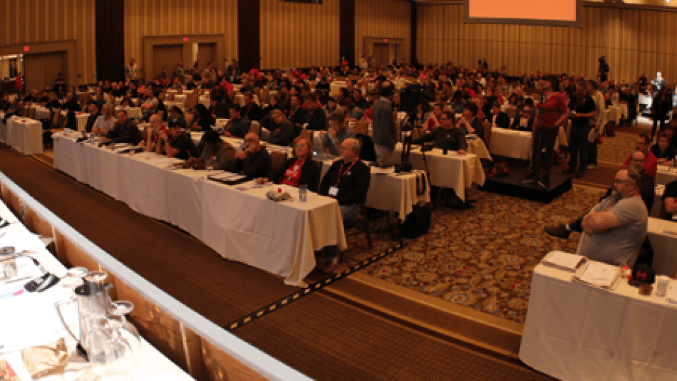 Delegates attend Unifor's Ontario Regional Council.