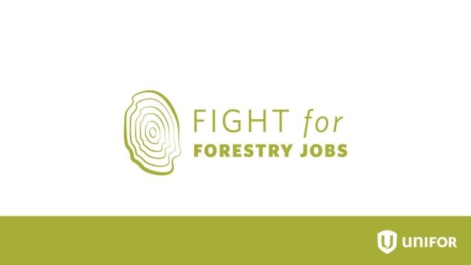 Fight for Forestry Jobs Unifor Logo