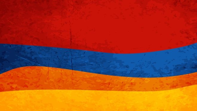 Red, blue, orange and yellow waves of colour