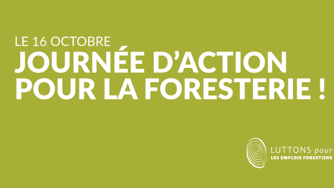 Bannière de la Journée d'action pour la sylviculture