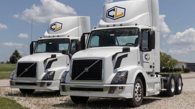 Two semi trucks cabs