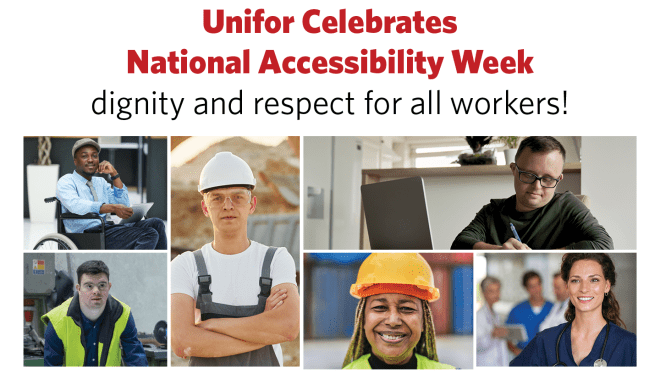 A montage of workers photos. Human Rights - National Accessibility Week