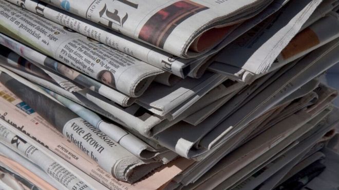 stack of newspapers