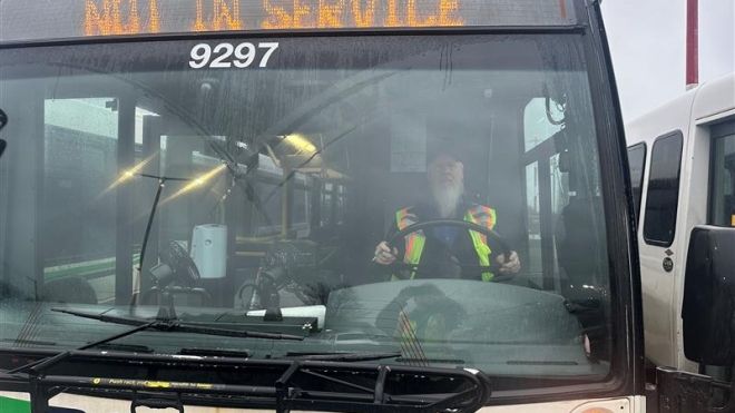 A "not in service" BC transit bus