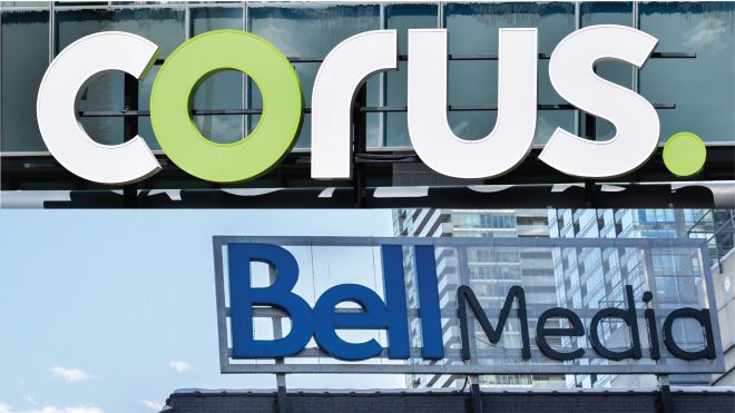 Bell Media and Corus. exterior signage 