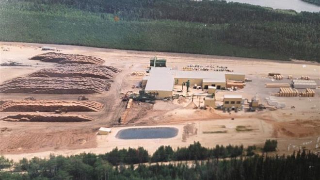 Arial view of Interfor Ear Falls Sawmil