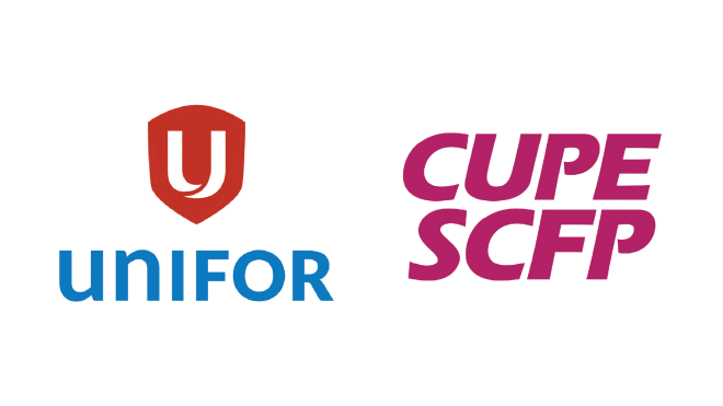 logos of Unifor and CUPE