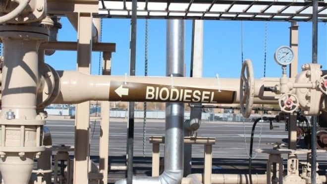 A network of pipes, one labelled 'Biodiesel'