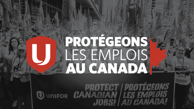 Logo « Protéger les emplois canadiens »