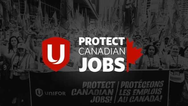 Unifor Protect Canadian Jobs logo