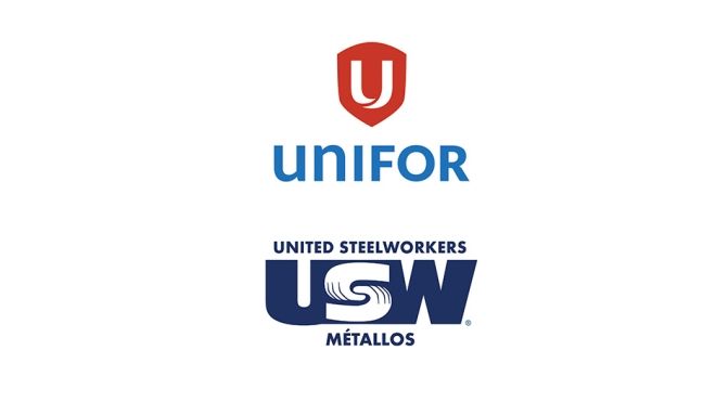 Unifor and USW logos