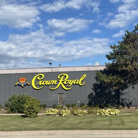 Exterior of Diageo Crown Royal bottling plant 