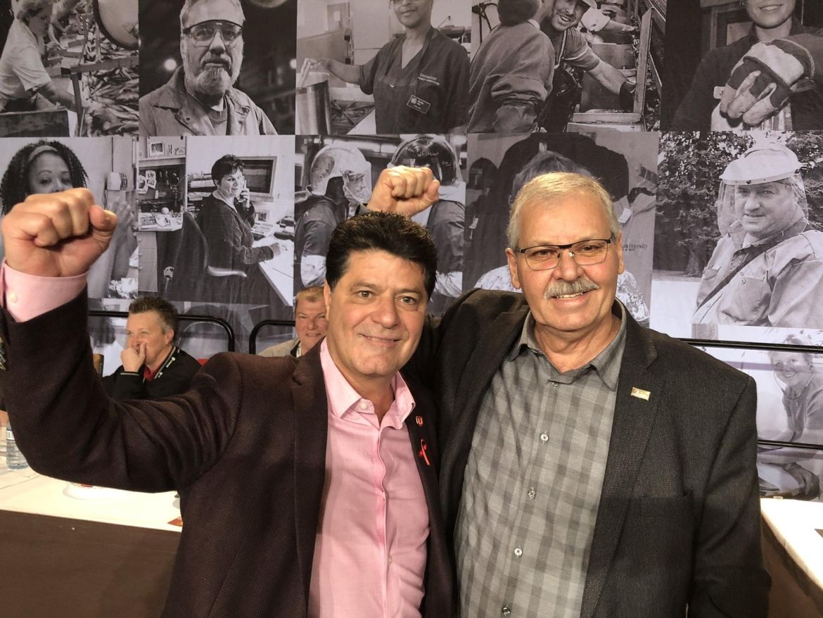 Warren (Smokey) Thomas, OPSEU President, and Jerry Dias