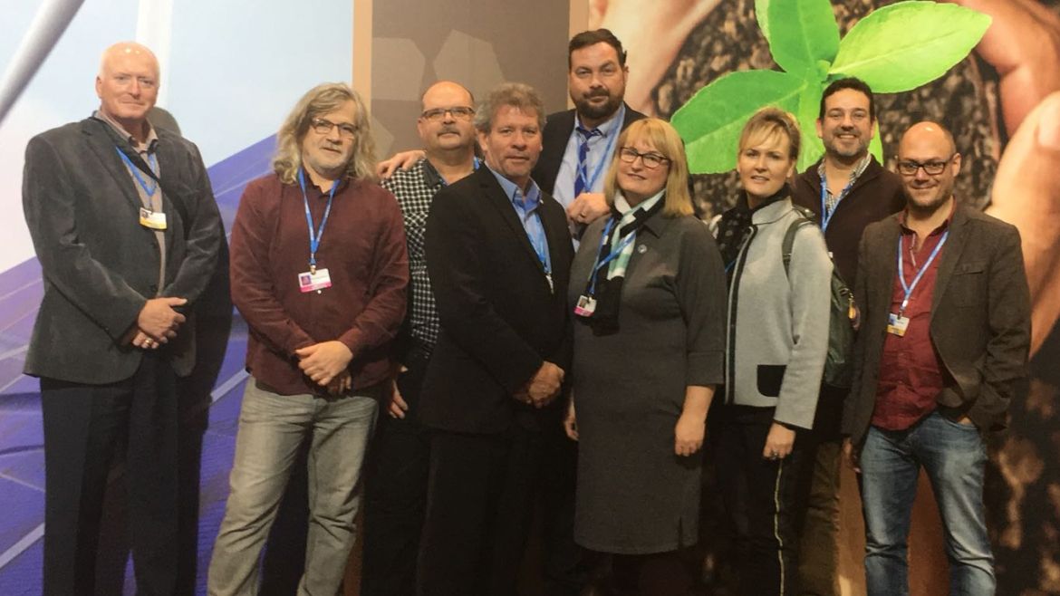 D-Jay Krozser and Sari Sairanen with the CLC delegation to the 23rd Conference of Parties meeting.