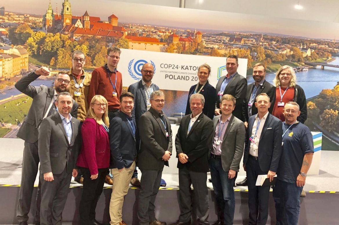Gavin MacGarrigle and the Canadian Labour Council delegation to COP24.