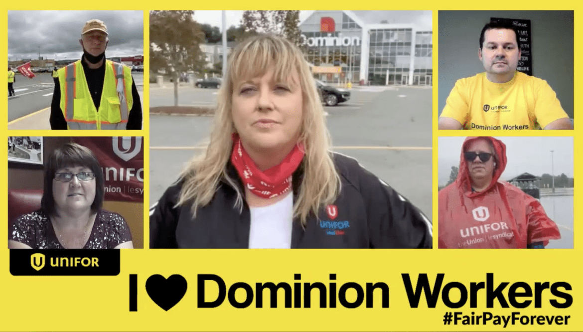 Linda MacNeil and Scott MacDonald with members of Local 597 during a virtual press conference.