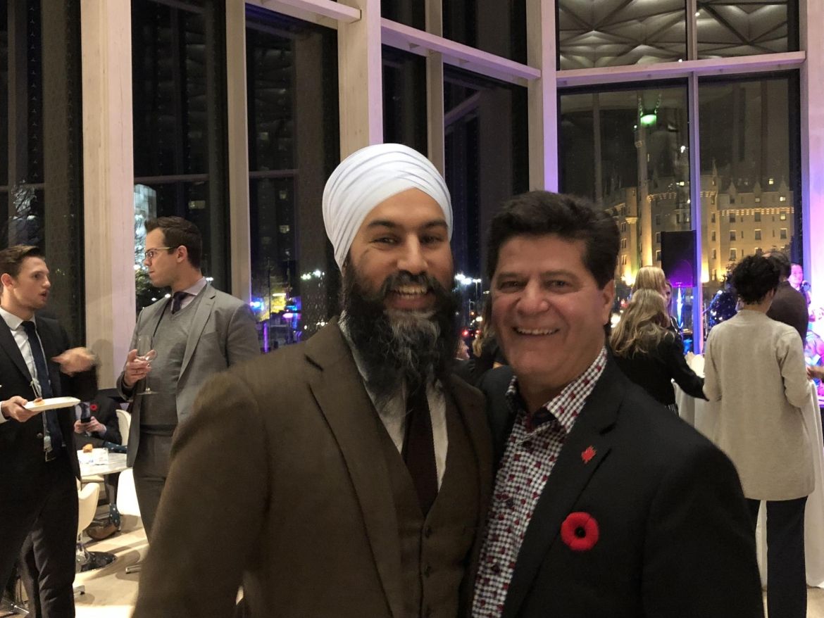 Federal NDP Leader Jagmeet Singh with Jerry Dias.