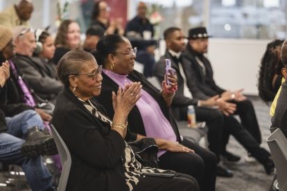 People sitting listing attentively