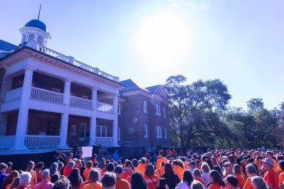 Mohawk Institute outside on Orange Shirt Day