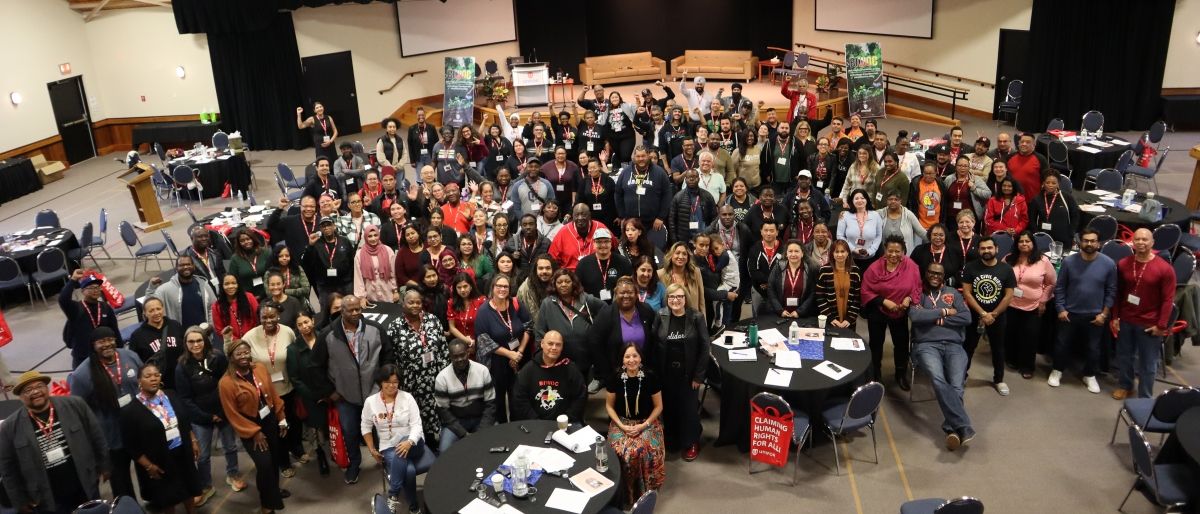 A large group shot of BIWOC conference attendees