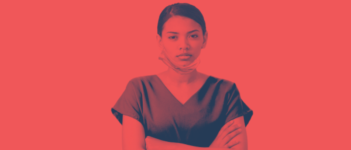 A women with her arms folded