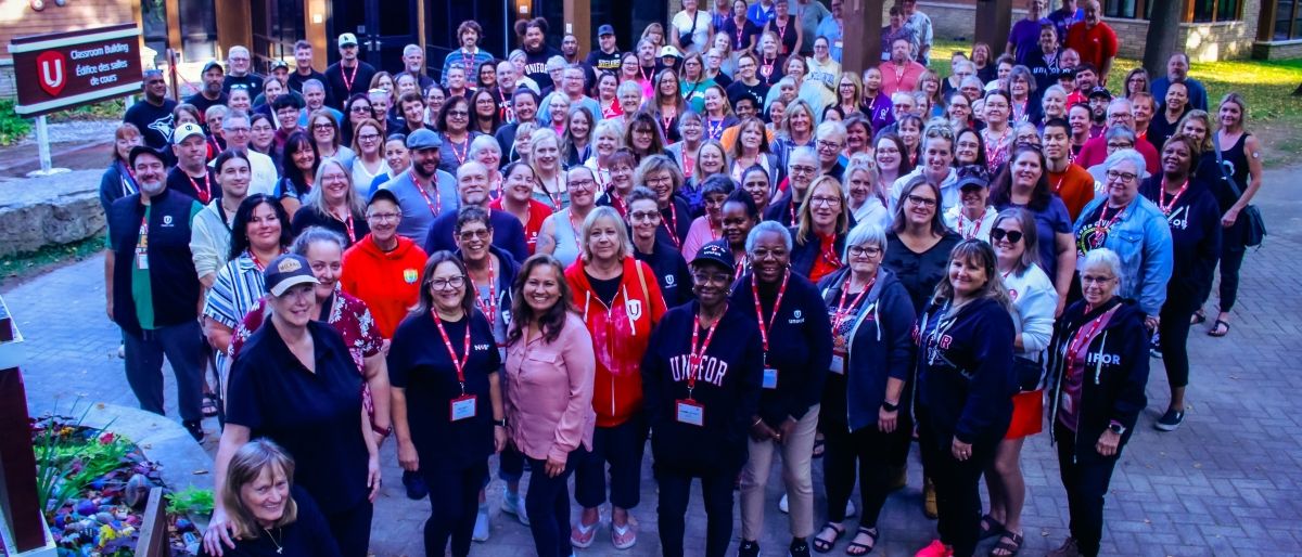 A large group outside photo