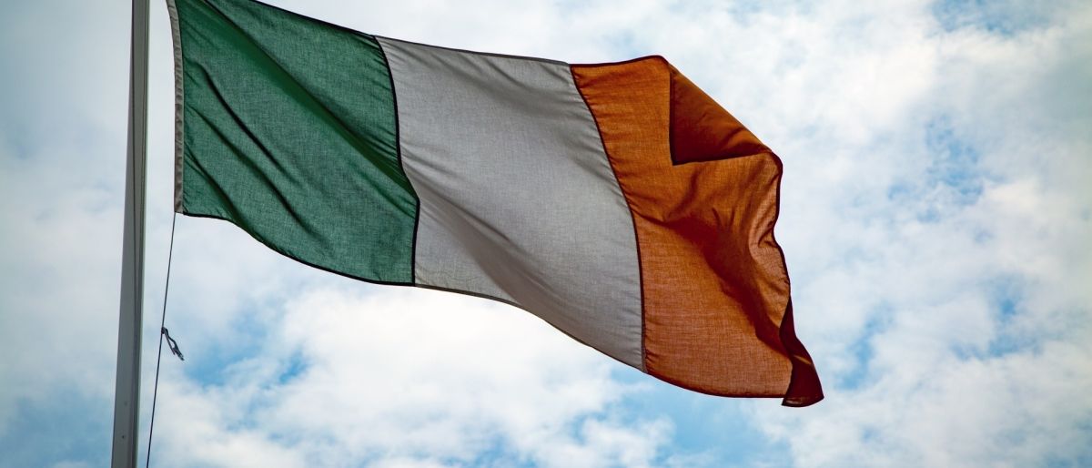 Ireland Flag waving in the wind